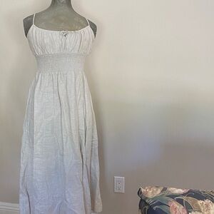Aritzia Wilfred Khaki Linen Dress Sz L